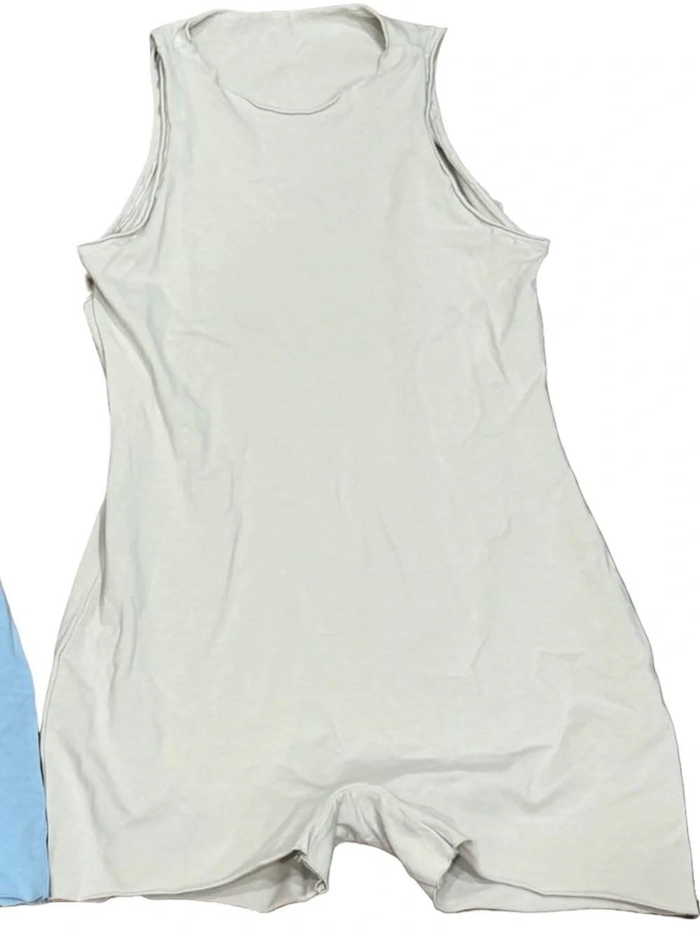 ✨ SKIMS Raw Edge Onesie Stone NWT Size L Neutral Minimal Lounge‎ Bodysuit